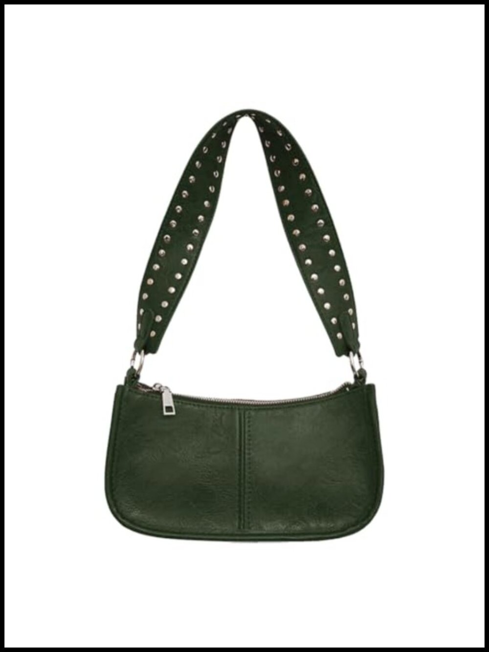 Y2K Studded Faux Leather Shoulder Bag Retro Hobo Crossbody Purse
